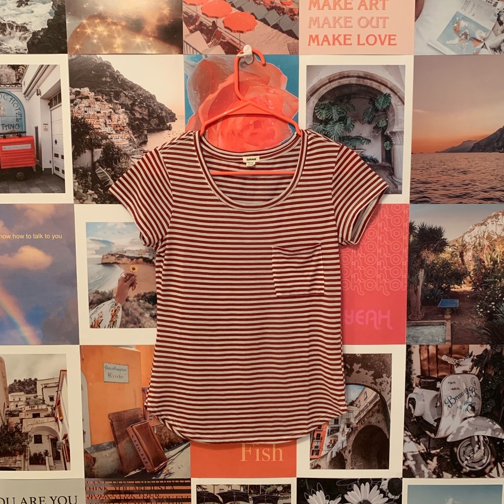 Red and white striped t-shirt from Garage